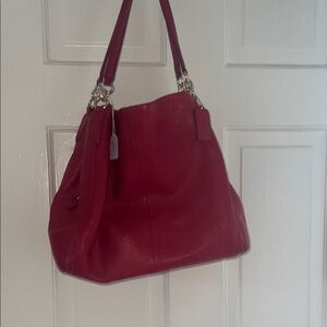 Coach Pheobe Red Leather Tote Bag